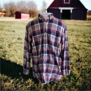 Red Head Brand Co. Blue and Maroon Plaid Button Up